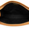 Saint Laurent Leather Trimmed Coated Canvas Clutch Secondhand