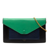 Celine Tricolor Leather Pocket Envelope Wallet On Chain Secondhand
