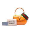 Gucci Small Calfskin Web Bamboo 1947 Top Handle Bag Secondhand
