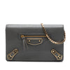 Balenciaga Chevre Motocross Metallic Edge Wallet on Chain Secondhand