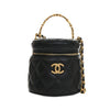 Secondhand Chanel CC Lambskin Vanity Top Handle With Chain