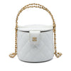 Chanel CC Quilted Lambskin Top Handle Round Vanity Case with Chain Secondhand