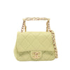 Chanel Mini Quilted Lambskin Oval Logo Chain Top Handle Flap Secondhand