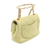 Chanel Mini Quilted Lambskin Oval Logo Chain Top Handle Flap Secondhand