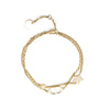 Dior Petit Gold Plated CD Star Charm Double Chain Bracelet Secondhand