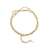 Dior Petit Gold Plated CD Star Charm Double Chain Bracelet Secondhand