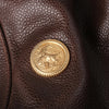 Secondhand Fendi Vintage Brown Leather Zodiac Medallion Bucket Bag - '90s