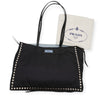 Secondhand Prada Re-Nylon Black and Blue Riveted Tote Bag