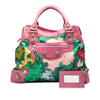 Balenciaga Lambskin and Satin Floral Print Motocross Giant 21 Brief Satchel Secondhand