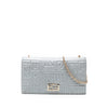 Fendi Metallic Embossed Nappa Logo Chain Clutch Secondhand