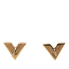 Secondhand Louis Vuitton Gold Plated Essential V Stud Earrings