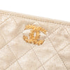 Chanel Medium Quilted Metallic Calfskin Leaves CC O Case Clutch Secondhand