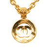 Chanel CC Gold Plated Medallion Pendant Necklace Secondhand