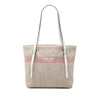Secondhand Prada Canvas Logo Stripe Shopper Tote