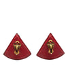 Hermès Triangle Leather Clip on Earrings Secondhand