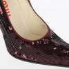 Miu Miu Burgundy Sequined Pumps - 2010s Second hand