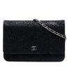 Chanel CC Lace Overlay Goatskin Wallet On Chain Secondhand