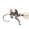 Chanel CC Brass Plated Faux Pearl Ribbon Knot Dangle Earrings Secondhand