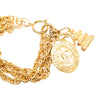 Chanel CC Gold Plated Triple Chain Logo Charm Bracelet Secondhand
