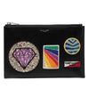 Saint Laurent Leather Multi Patch Zip Pouch Secondhand