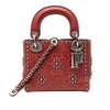 Secondhand Dior Mini Embossed Calfskin Cannage Studded Flower Lady Dior