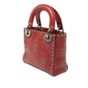 Secondhand Dior Mini Embossed Calfskin Cannage Studded Flower Lady Dior