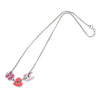 Secondhand Chanel CC Silver Plated Enamel Heart and Clover Charm Pendant Necklace