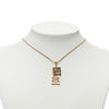 Chanel CC Gold Plated Strass No 5 Double Square Pendant Necklace Secondhand