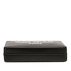 Off-White Leather Block Pouch Quote Clutch with Chain Secondhand