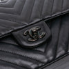 Secondhand Chanel Medium Classic Chevron Lambskin So Black Double Flap