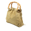 Miu Miu Laser Cut Suede Bamboo Top Handle Bag Secondhand