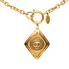 Chanel CC Gold Plated Diamond Shape Pendant Necklace Secondhand