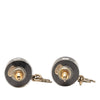 Secondhand Chanel Brass Resin CC Drop Round Push Back Earrings