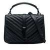 Saint Laurent Medium Chevron Sheepskin  Monogram Monochrome College Bag Secondhand