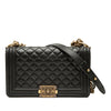 Chanel Old Medium Quilted Lambskin Gripoix Boy Flap Secondhand