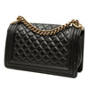 Chanel Old Medium Quilted Lambskin Gripoix Boy Flap Secondhand