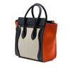 Celine Micro Tricolor Canvas and Leather Luggage Tote Secondhand