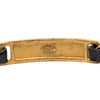 Chanel Gold Plated and Calfskin Logo Plate Chain Bracelet Secondhand