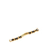 Chanel Gold Plated and Calfskin Logo Plate Chain Bracelet Secondhand
