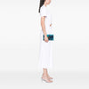 Prada Saffiano Hibiscus Print Sound Lock Clutch Secondhand