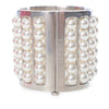 Secondhand Chanel Silver Plated Wide Pearl Cuff Bracelet