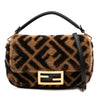 Fendi Mini Zucca Shearling Chain Baguette Satchel Secondhand