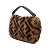 Fendi Mini Zucca Shearling Chain Baguette Satchel Secondhand