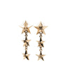 Chanel CC Gold Plated Triple Star Drop Bullet Back Earrings Secondhand