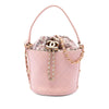 Chanel Small CC Calfskin and Tweed Drawstring Bucket Bag Secondhand