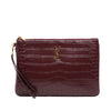 Saint Laurent Croc Embossed Calfskin Monogram Tablet Pouch Secondhand