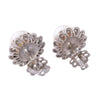 Vintage White Gold Pearl & Diamond Floral Earrings 