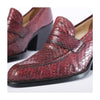 Secondhand Miu Miu Burgundy Python Leather Block Heel Penny Loafers