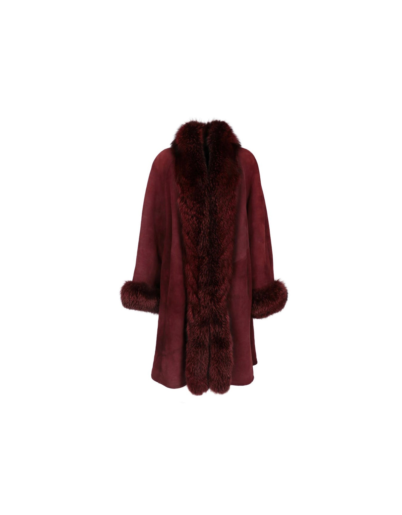 A.N.G.E.L.O. VINTAGE CULT BURGUNDY SHEEPSKIN COAT - '80S