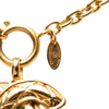 Secondhand Chanel CC Gold Plated Quilted Pendant Necklace